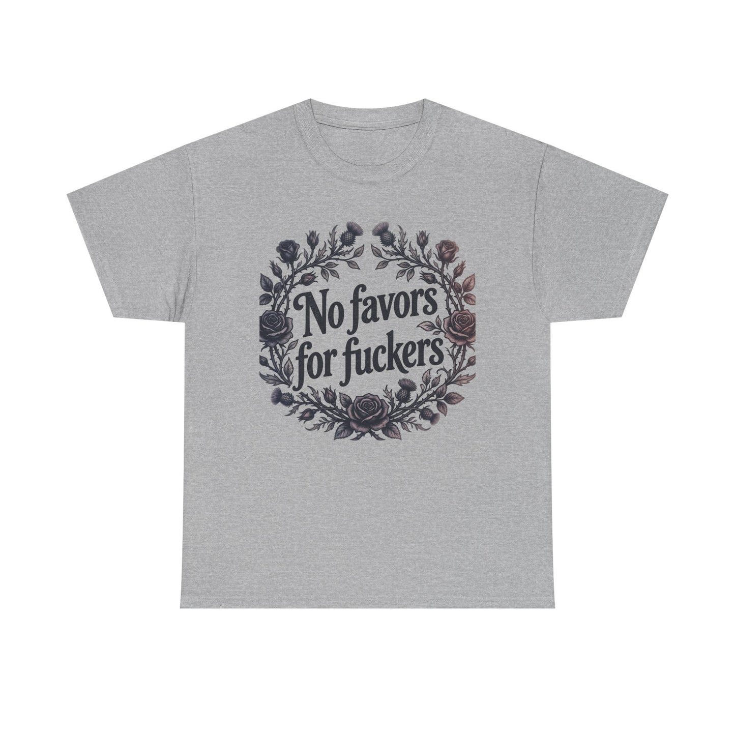 No Favors for Fuckers Tee Floral Wreath Graphic Shirt Goth Alternative Clothing