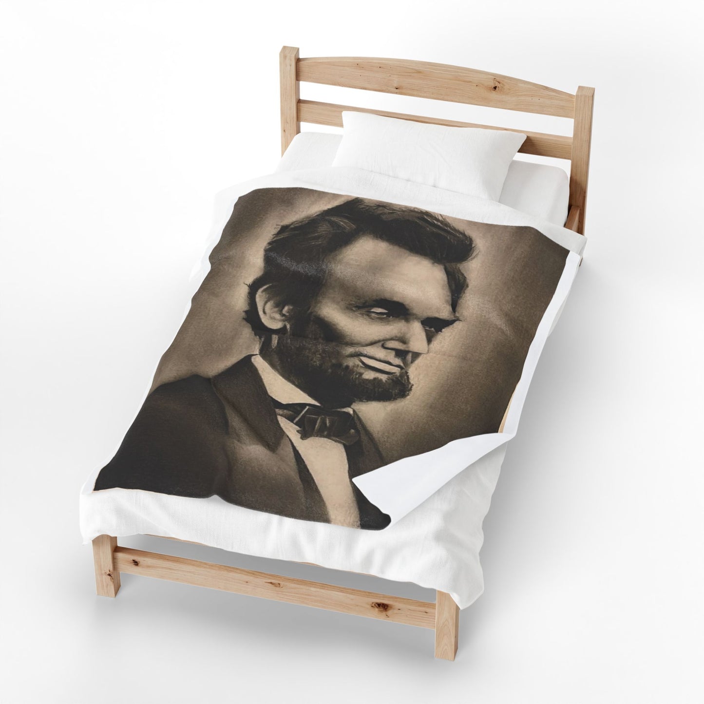 Abraham Lincoln Portrait Velveteen Plush Blanket Historical President Throw