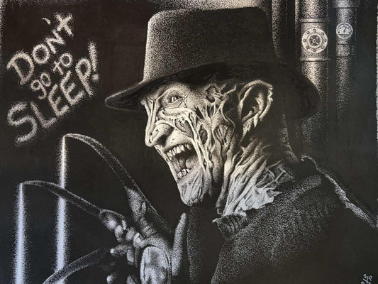 ORIGINAL Freddy Krueger Nightmare on Elm Street Art Print True Crime Serial Killer Wall Hanging