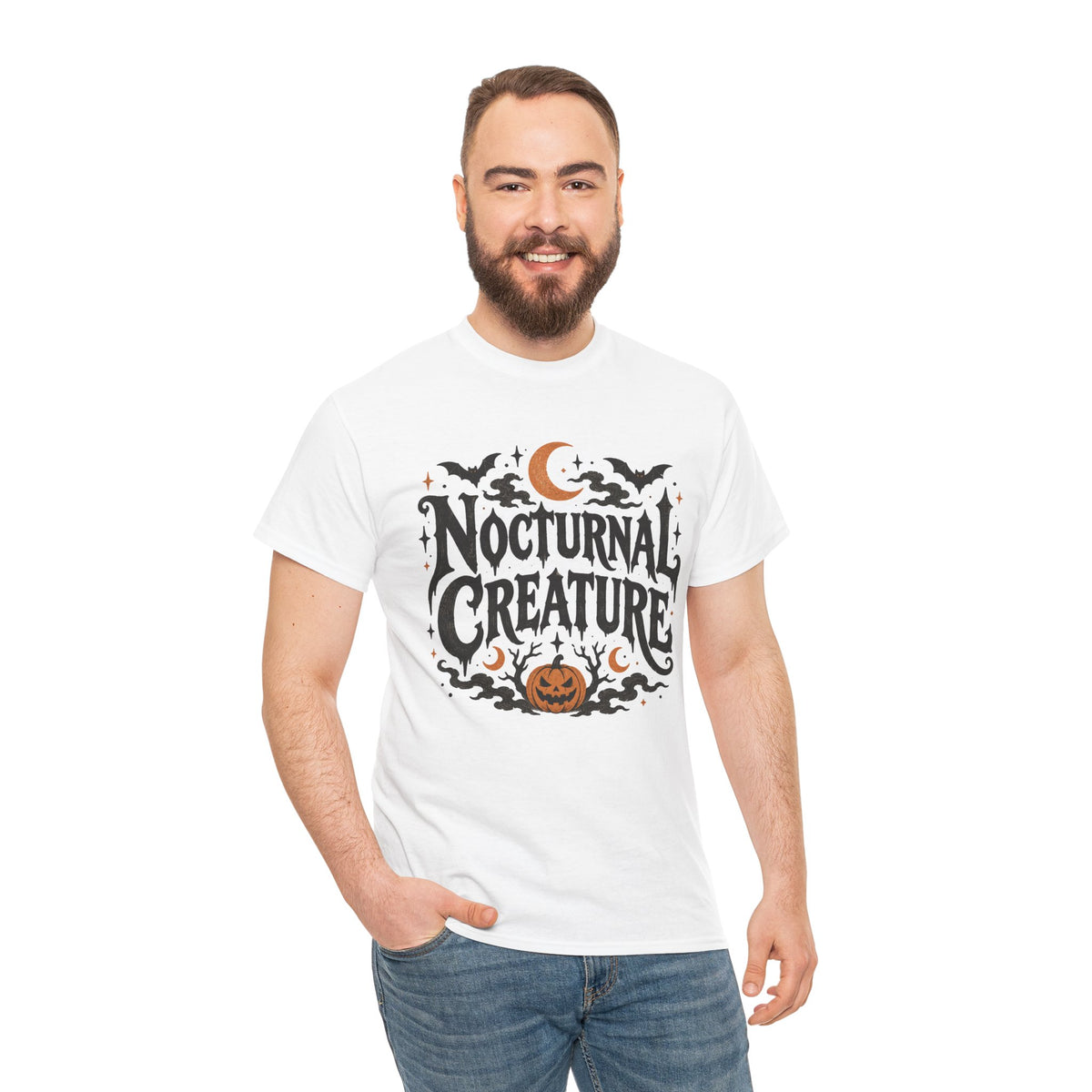 Nocturnal Creature Halloween Graphic T-Shirt Spooky Horror Tee