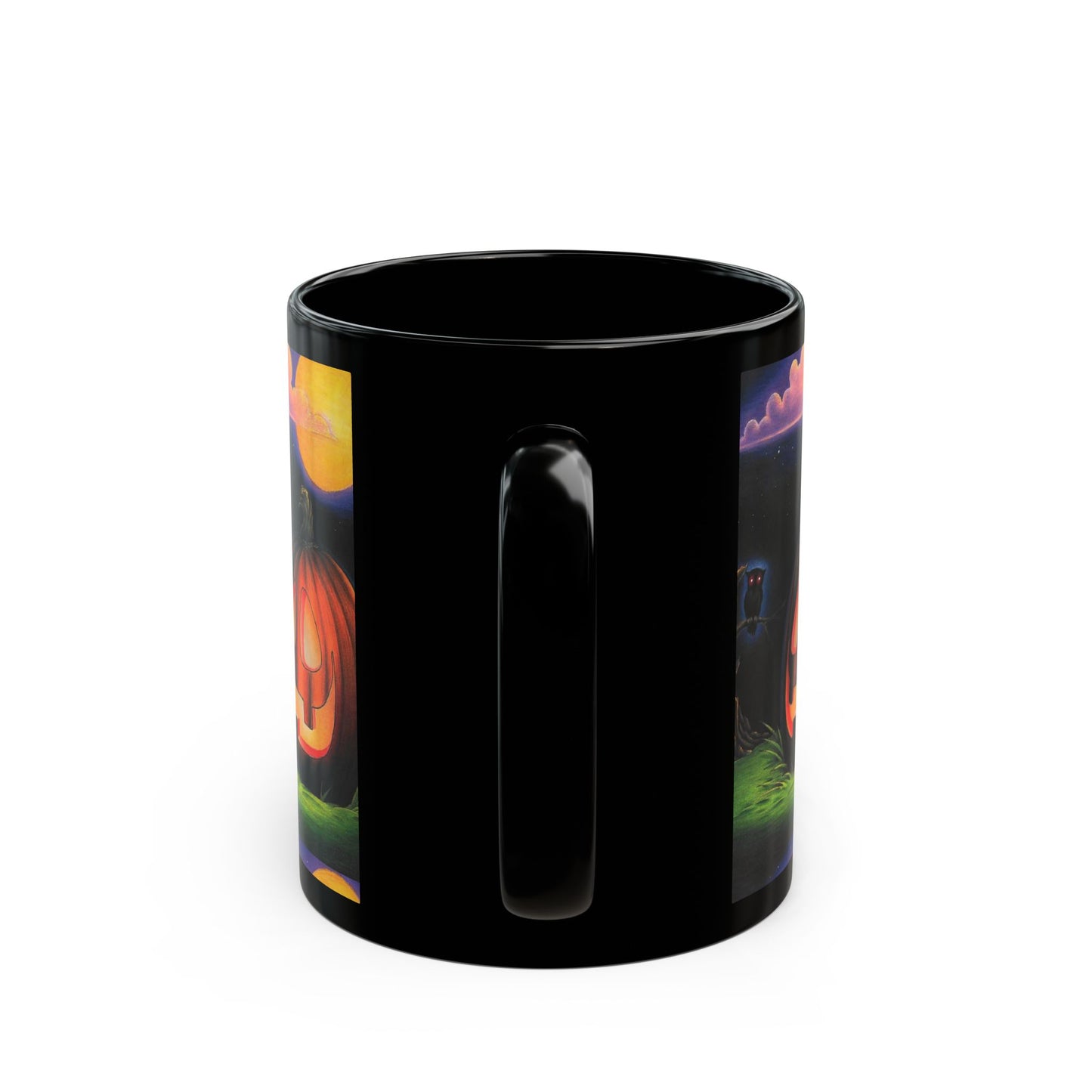 Original Art Jack-o'-Lantern Night Pumpkin Mug Halloween Black Coffee Mug
