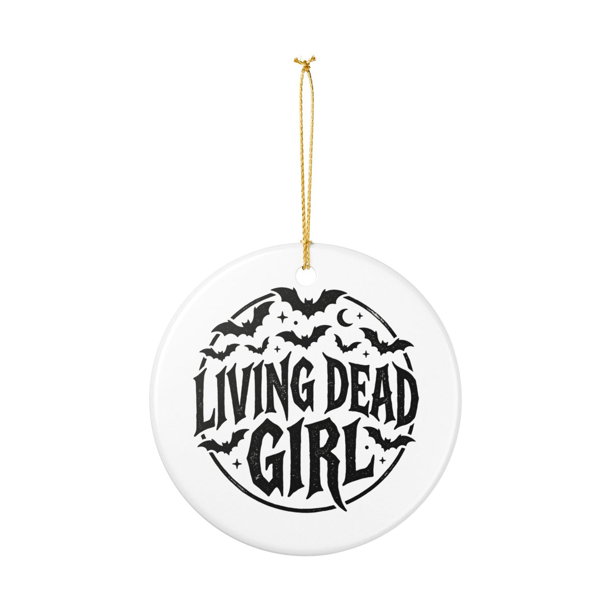 Living Dead Girl Ornament Christmas Holiday Yule Ceramic Halloween Bat