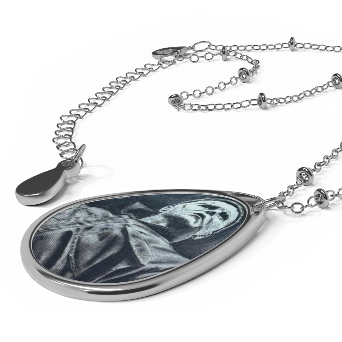 Michael Myers Halloween Oval Necklace Horror Teardrop Pendant Jewelry