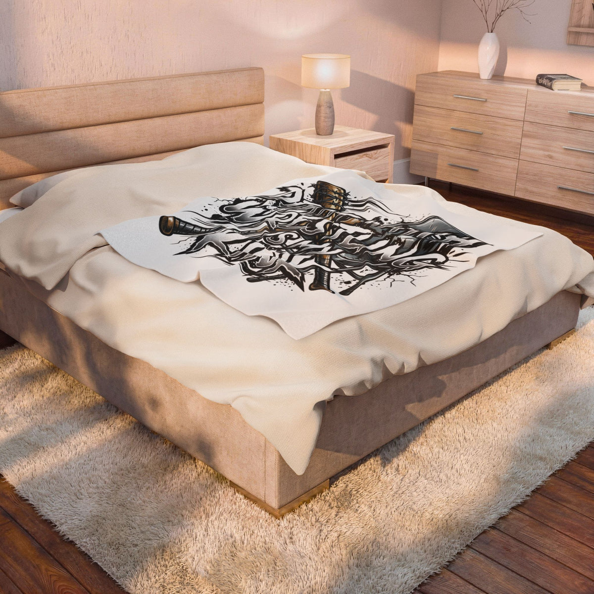 Deathmatch Wrestling Kink Velveteen Blanket Wrestler Plush Throw Home Decor