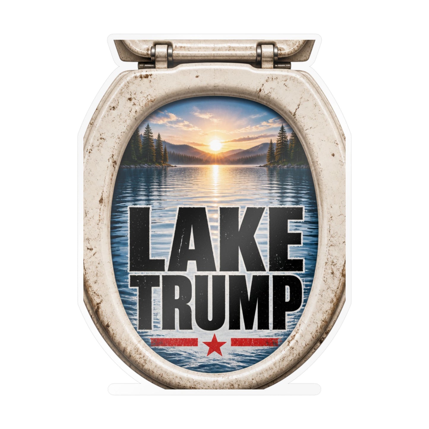 Lake Trump Sticker Toilet Lake Ontario Anti Maga Politics Decal
