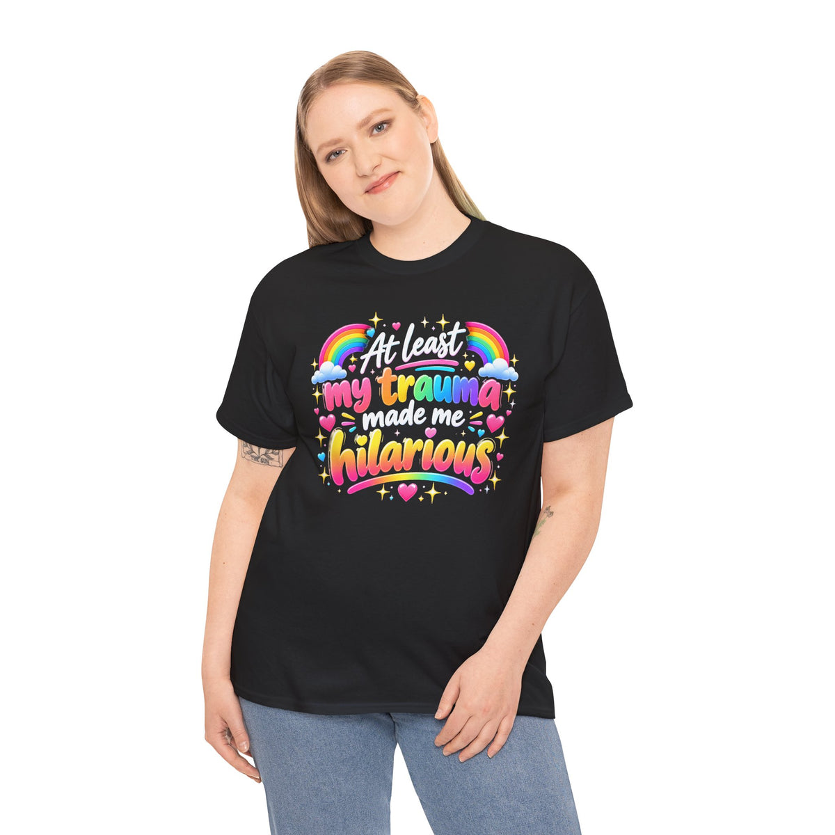 At Least My Trauma Made Me Hilarious T-Shirt Rainbow Goth Alternative Tee