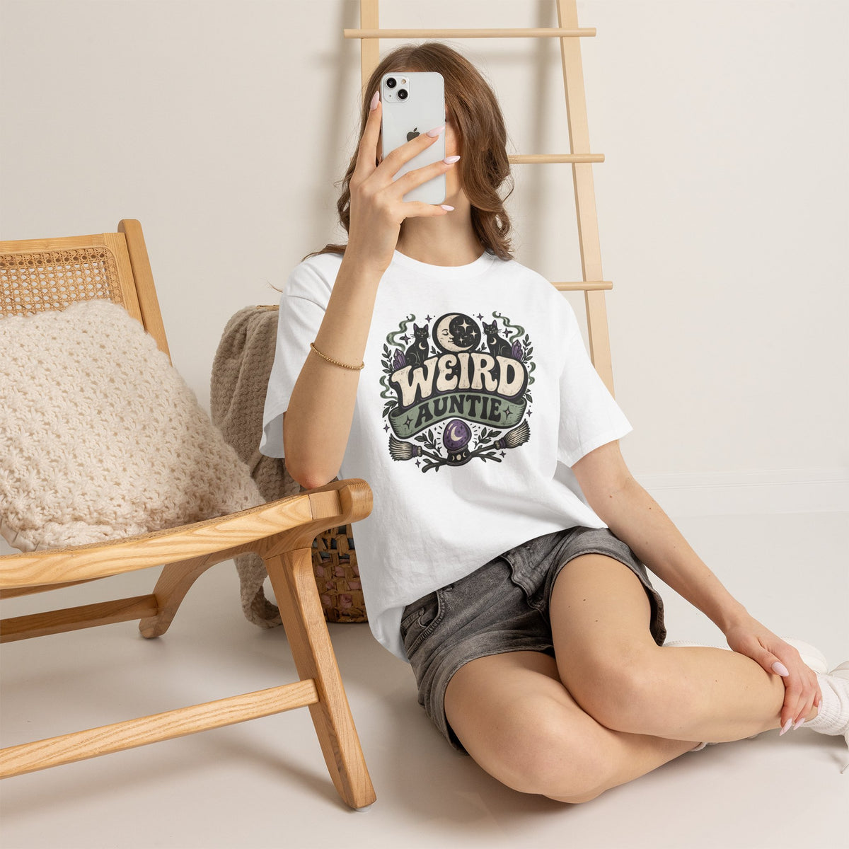 Weird Auntie Occult Graphic T-Shirt Witchy Goth Alternative Clothing