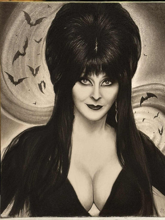 Elvira Mistress of the Dark Art Print Horror Wall Hanging