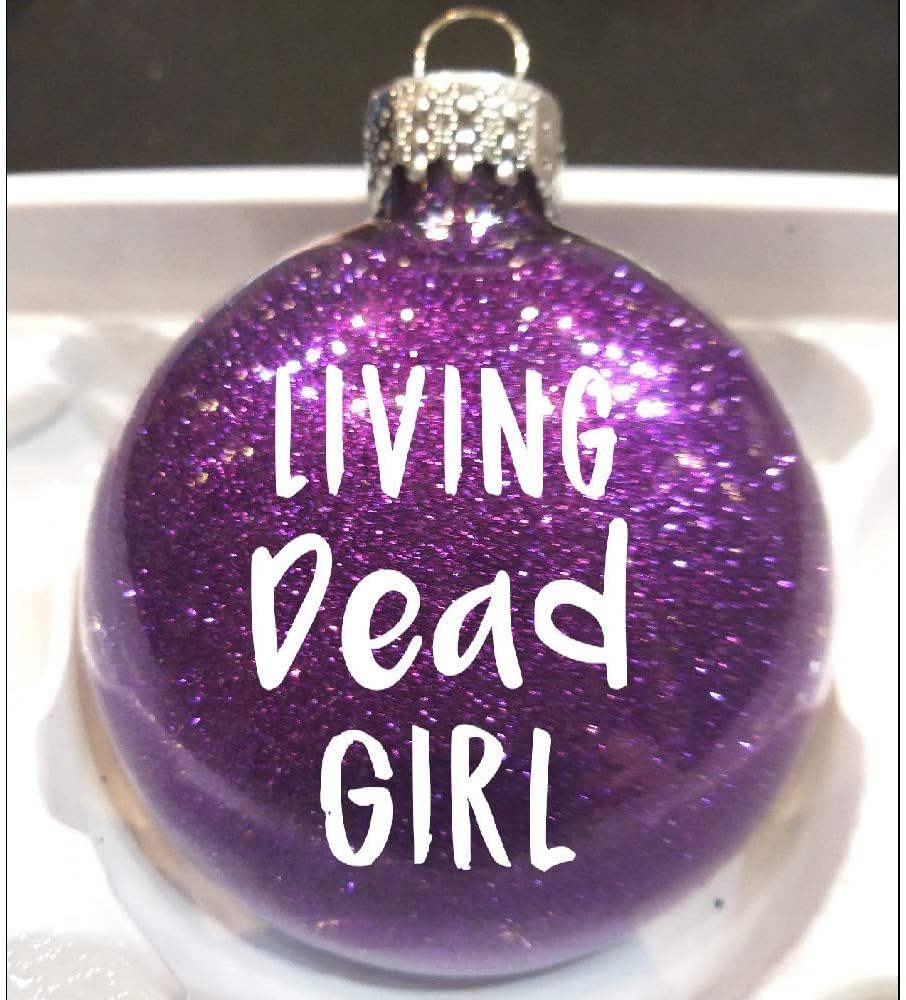 Living Dead Girl Glitter Holiday Ornament Shatterproof Disc Horror