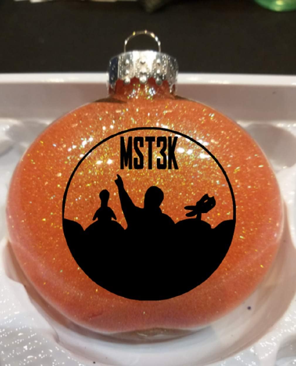 Mystery Science Theater 3000 Glitter Holiday Ornament Shatterproof Disc Horror