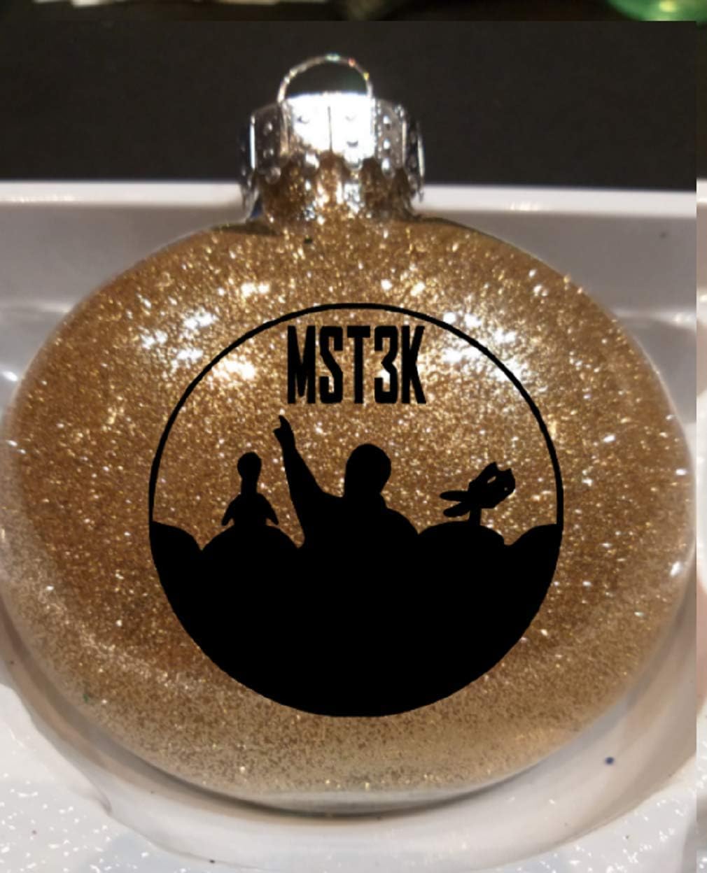 Mystery Science Theater 3000 Glitter Holiday Ornament Shatterproof Disc Horror