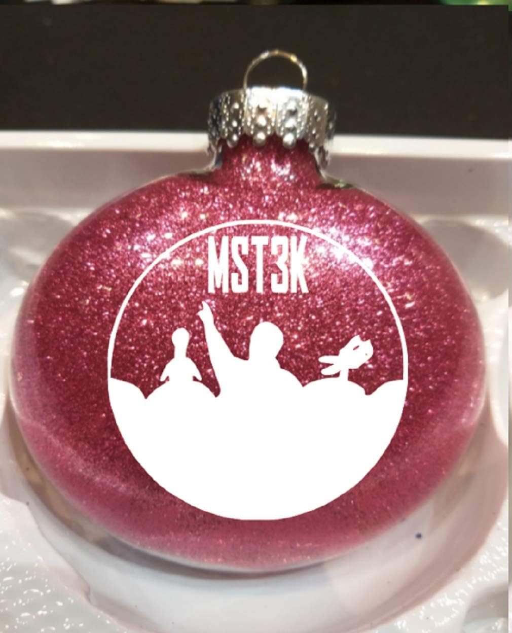 Mystery Science Theater 3000 Glitter Holiday Ornament Shatterproof Disc Horror