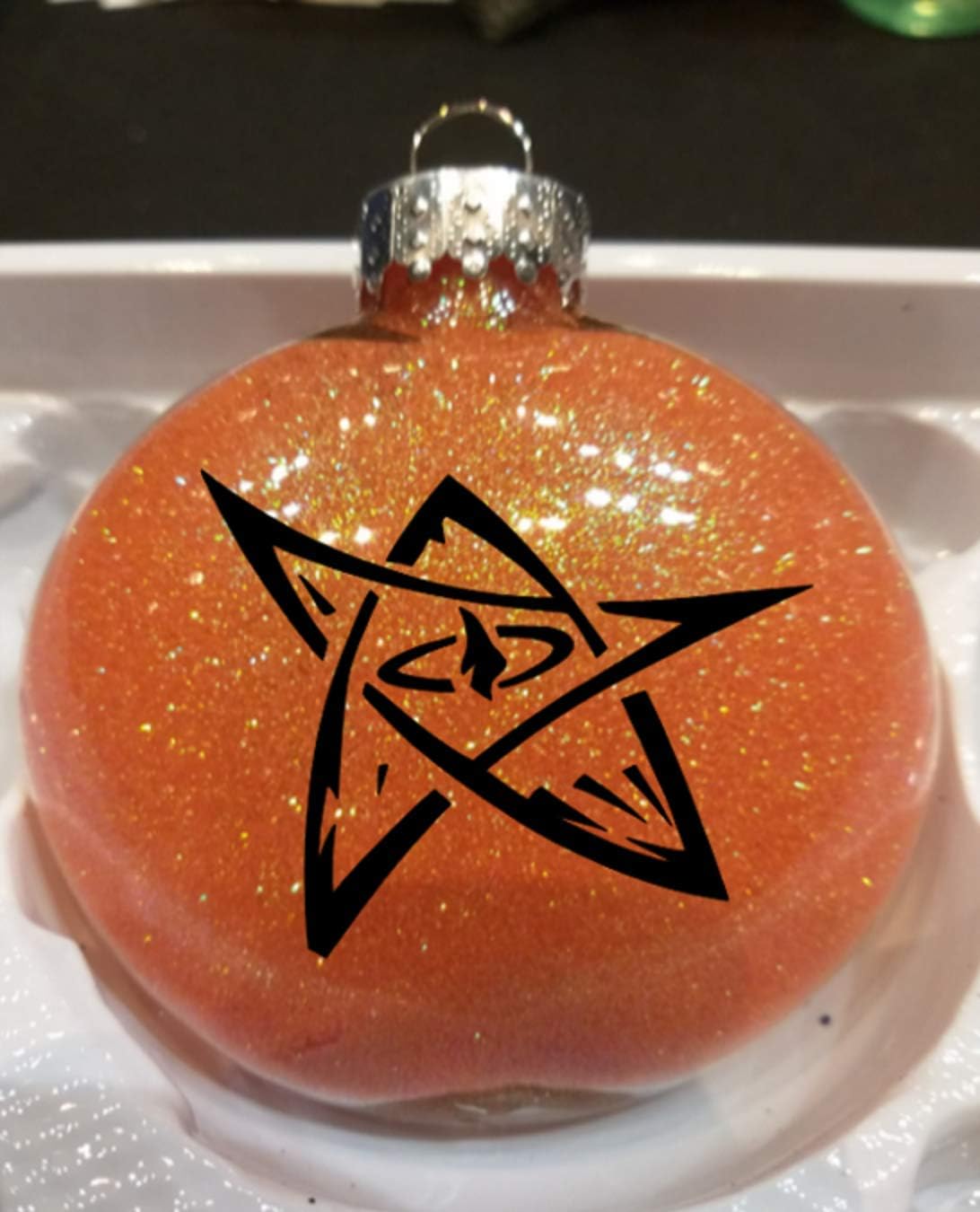Elder Sign HP Lovecraft Cthulhu Glitter Holiday Ornament Shatterproof Disc Horror