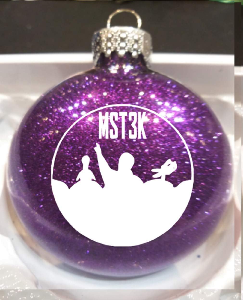 Mystery Science Theater 3000 Glitter Holiday Ornament Shatterproof Disc Horror