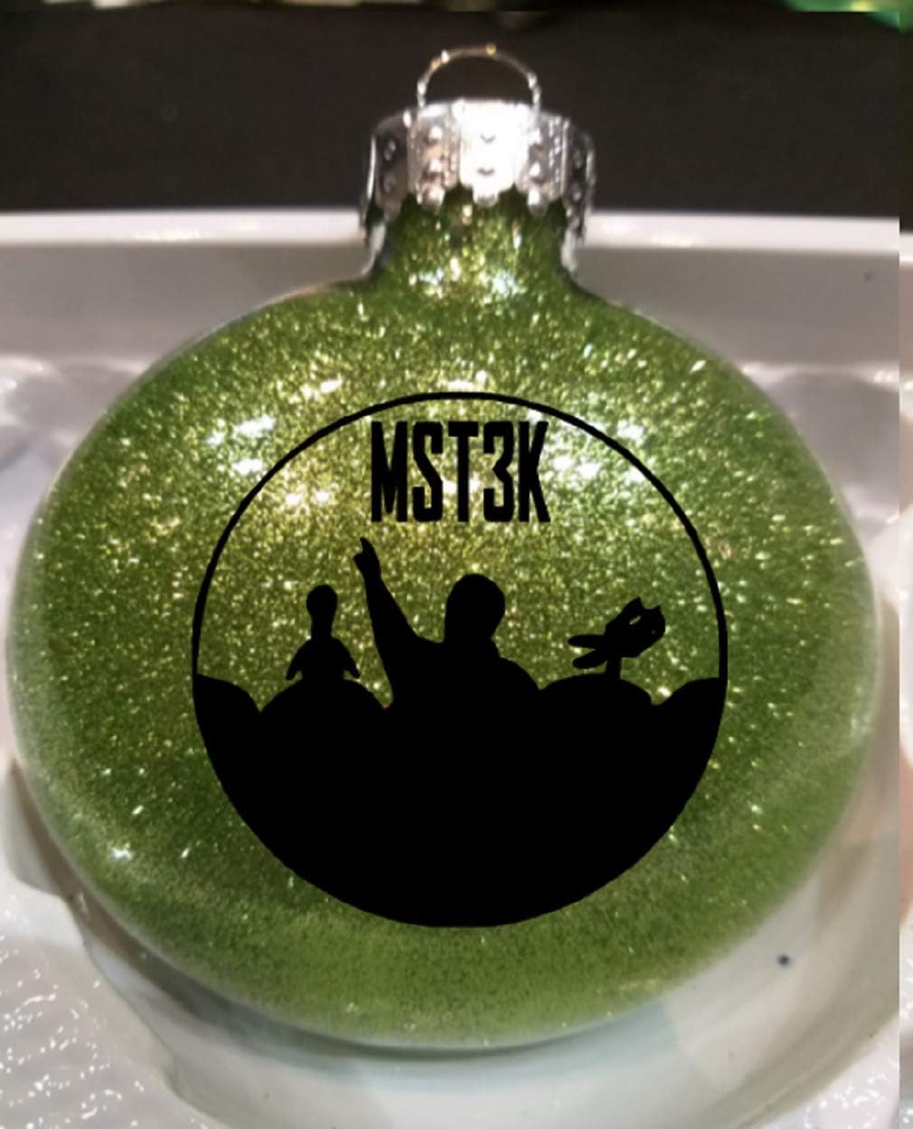 Mystery Science Theater 3000 Glitter Holiday Ornament Shatterproof Disc Horror