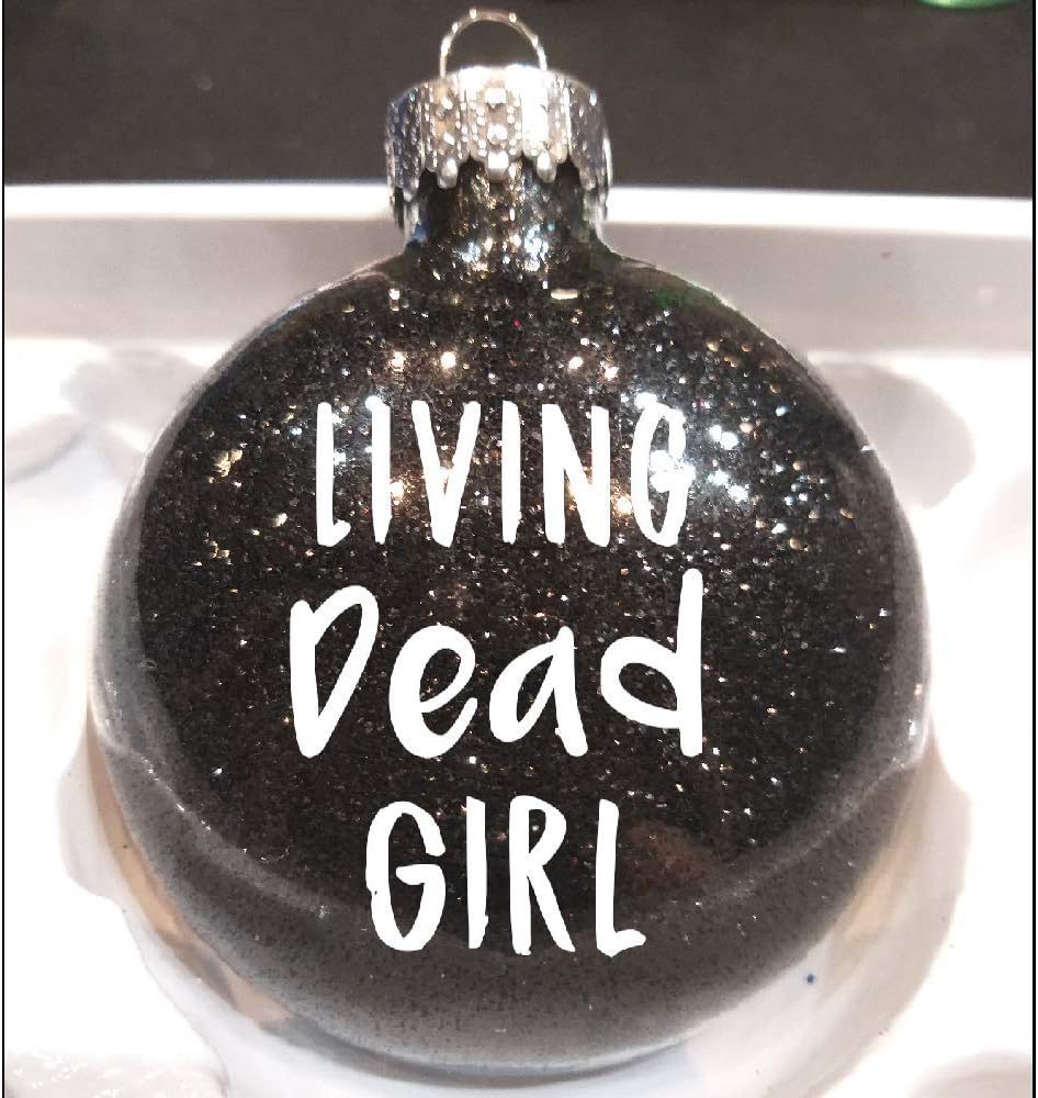 Living Dead Girl Glitter Holiday Ornament Shatterproof Disc Horror