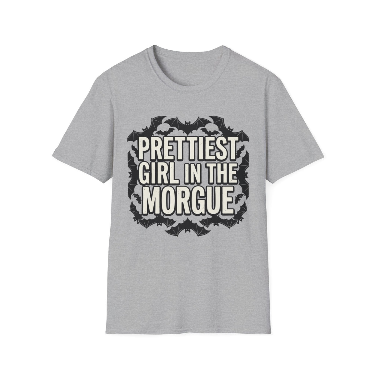 Prettiest Girl in the Morgue T-Shirt Gothic Halloween Bat Goth Alterna ...