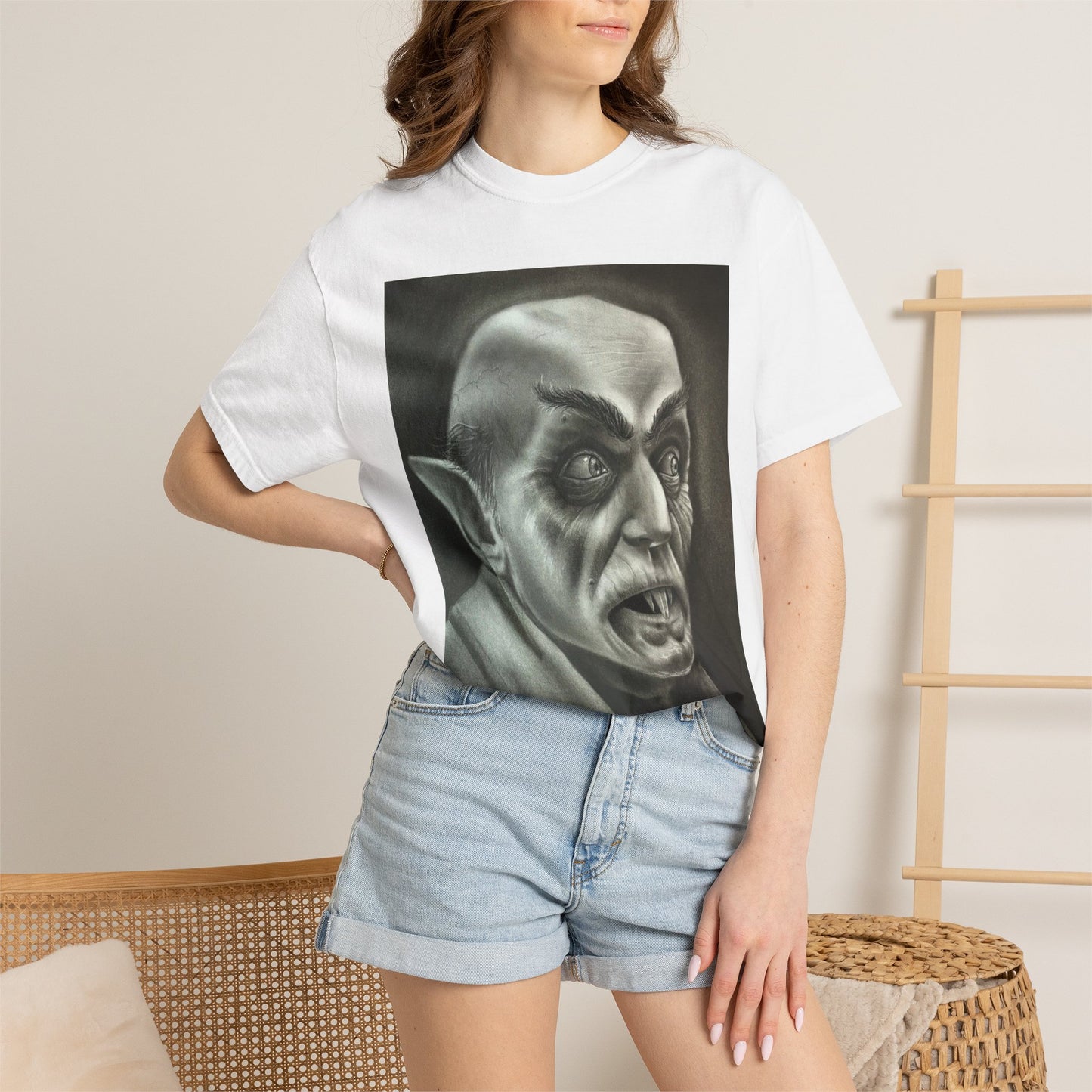 Nosferatu Vampire Original Art Portrait T-Shirt Horror Halloween