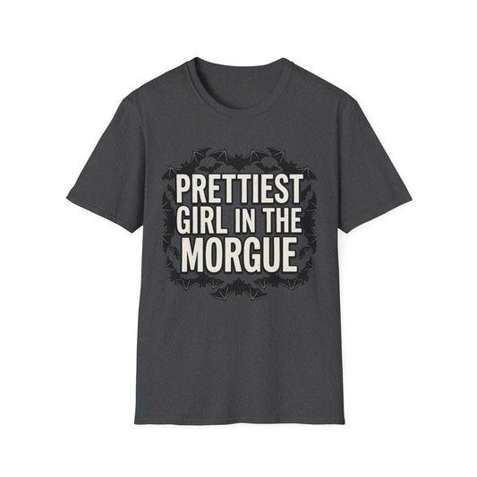 Prettiest Girl in the Morgue T-Shirt Gothic Halloween Bat Goth Alternative Clothing