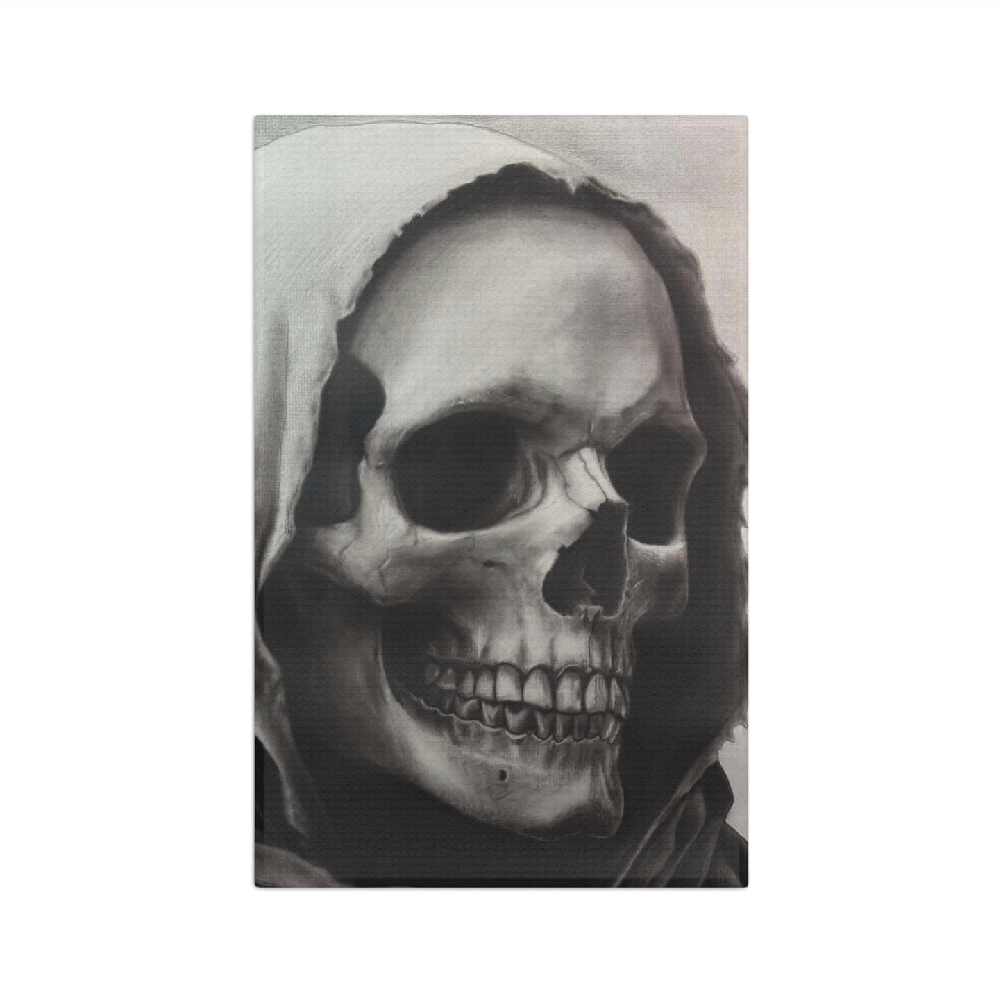 Skull in Hood Microfiber Tea Towel Gothic Skull Kitchen Towel