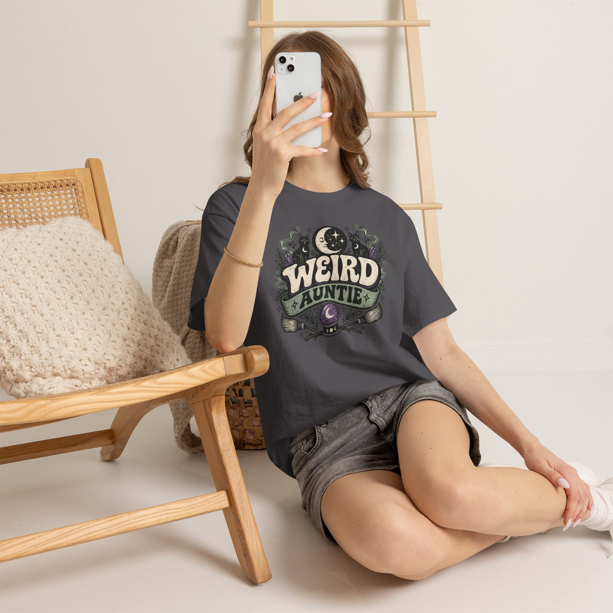 Weird Auntie Occult Graphic T-Shirt Witchy Goth Alternative Clothing