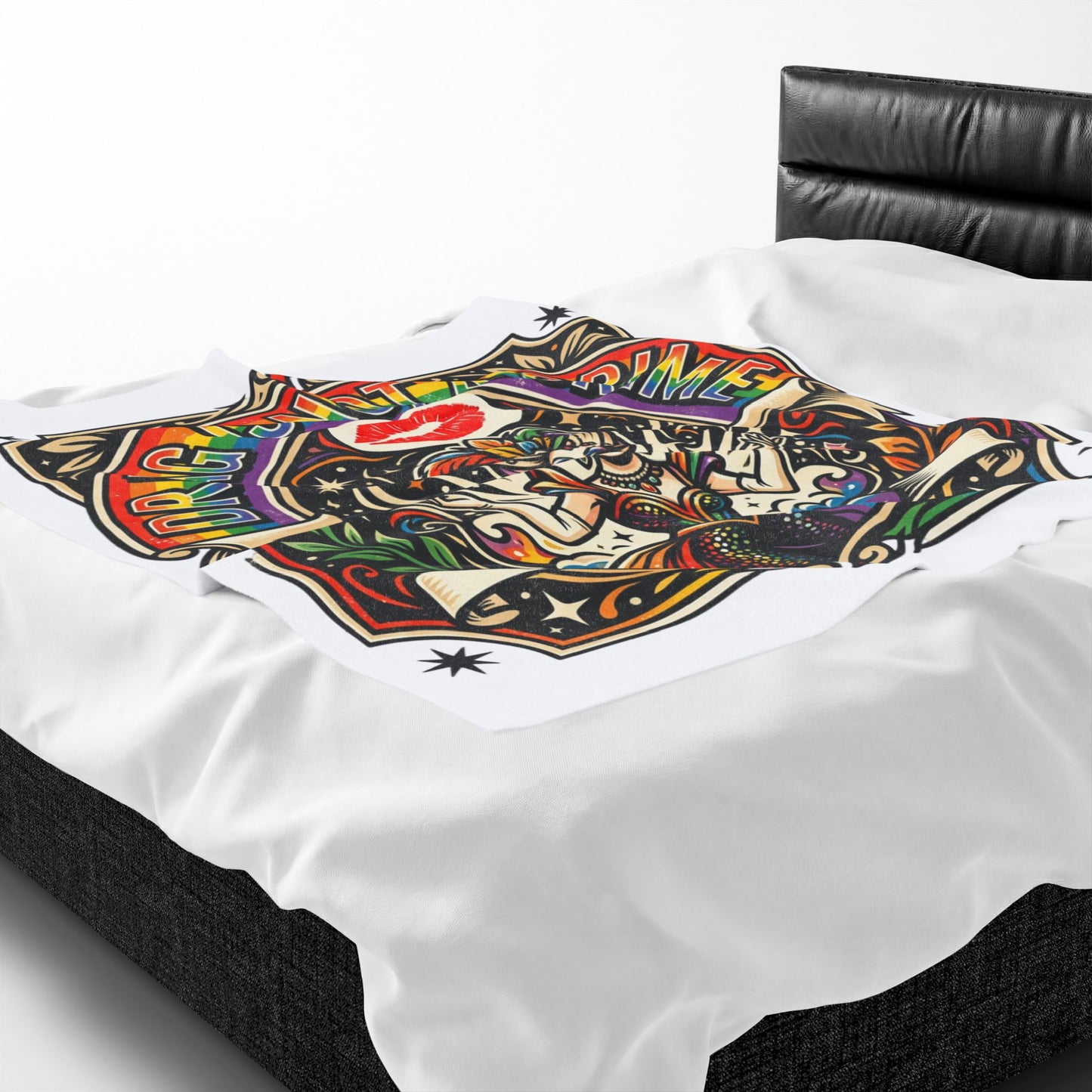 Drag Is Not a Crime Velveteen Plush Blanket Pride Rainbow Queen LGBTQ