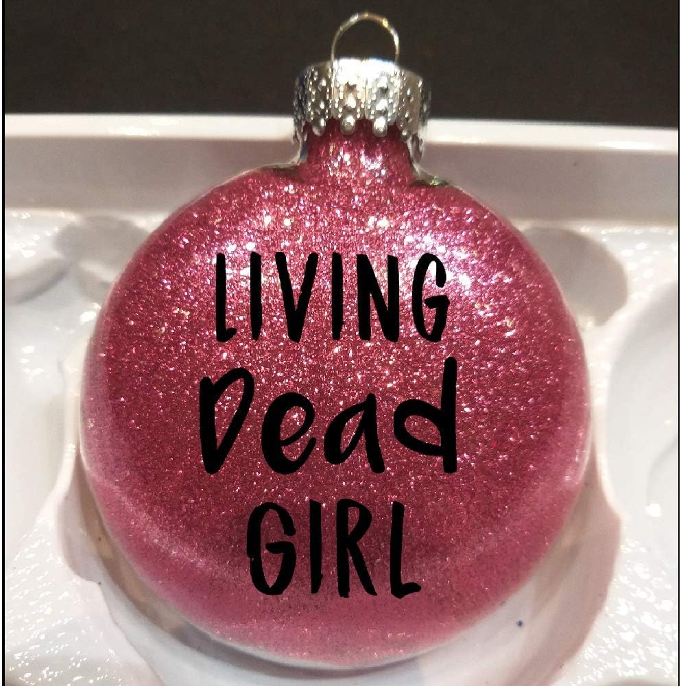 Living Dead Girl Glitter Holiday Ornament Shatterproof Disc Horror