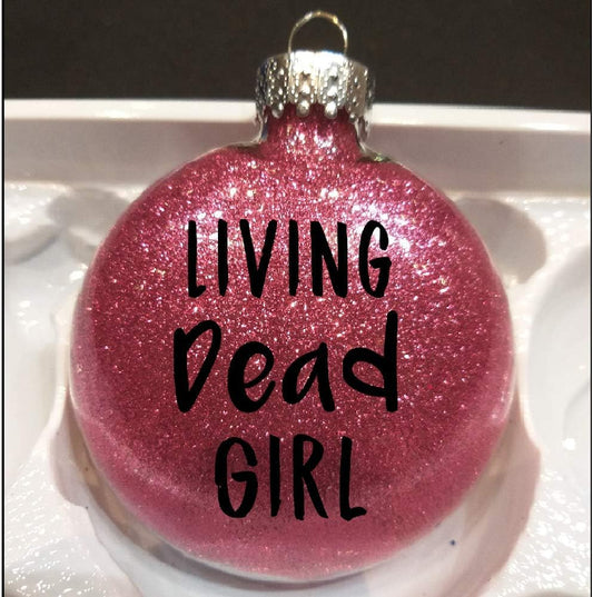 Living Dead Girl Glitter Holiday Ornament Shatterproof Disc Horror