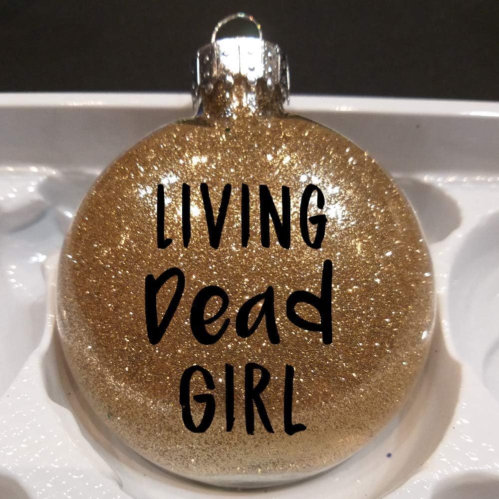Living Dead Girl Glitter Holiday Ornament Shatterproof Disc Horror