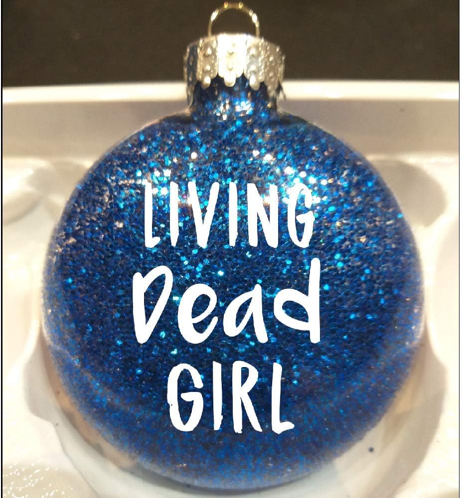 Living Dead Girl Glitter Holiday Ornament Shatterproof Disc Horror