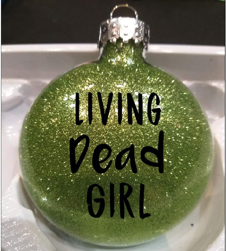 Living Dead Girl Glitter Holiday Ornament Shatterproof Disc Horror