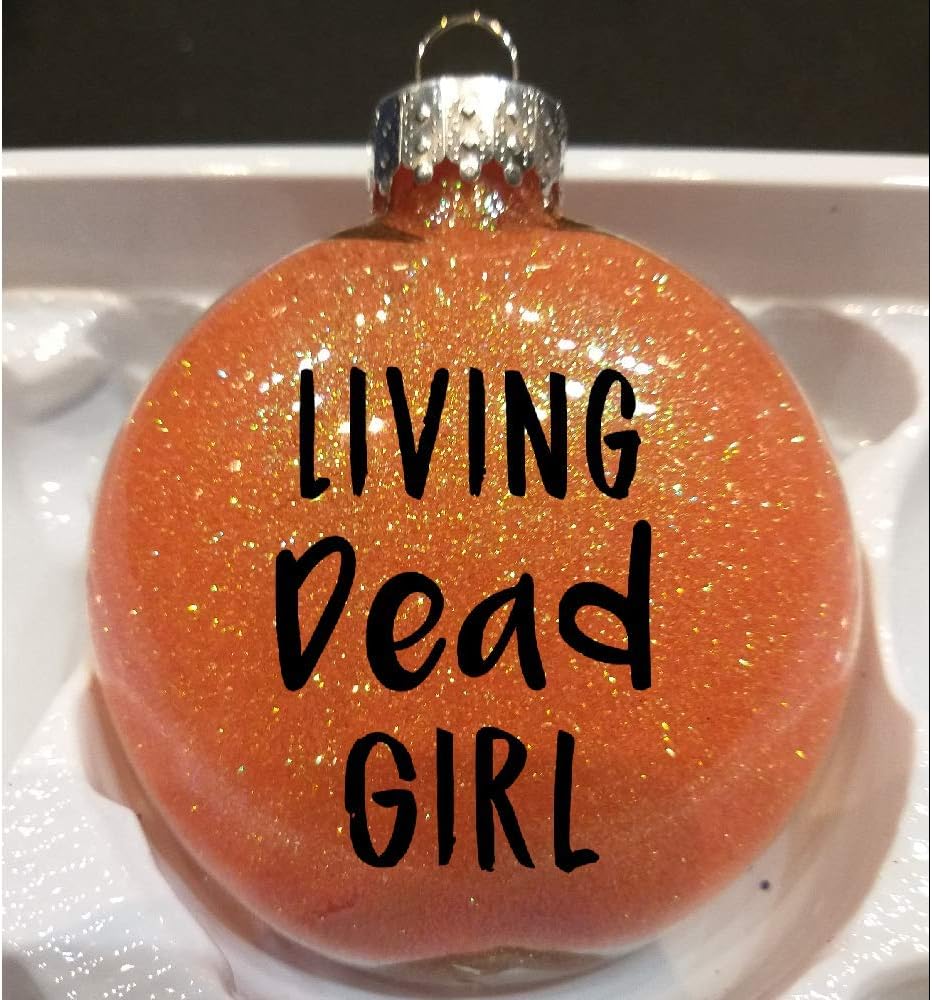 Living Dead Girl Glitter Holiday Ornament Shatterproof Disc Horror