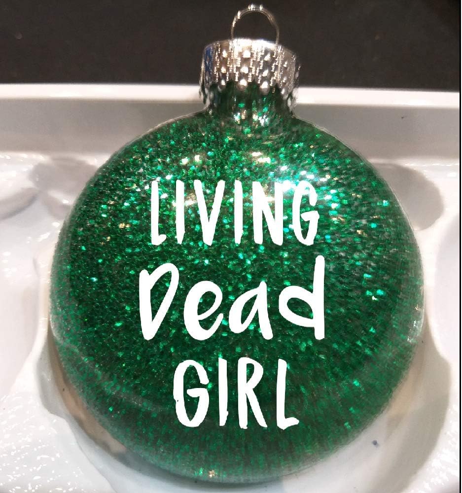 Living Dead Girl Glitter Holiday Ornament Shatterproof Disc Horror