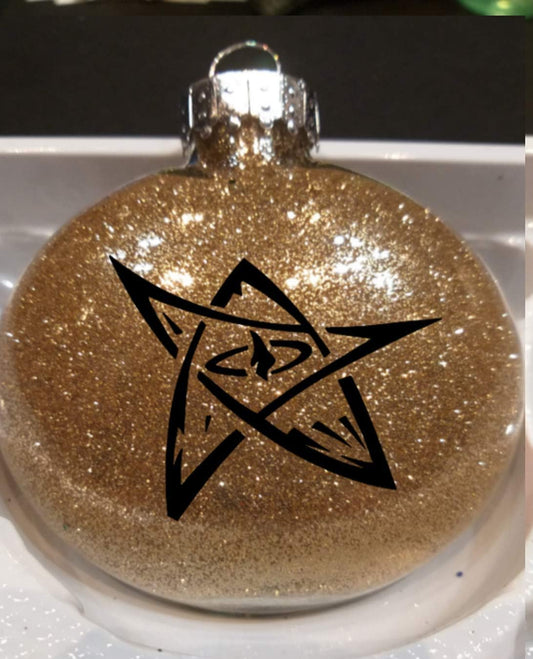 Elder Sign HP Lovecraft Cthulhu Glitter Holiday Ornament Shatterproof Disc Horror