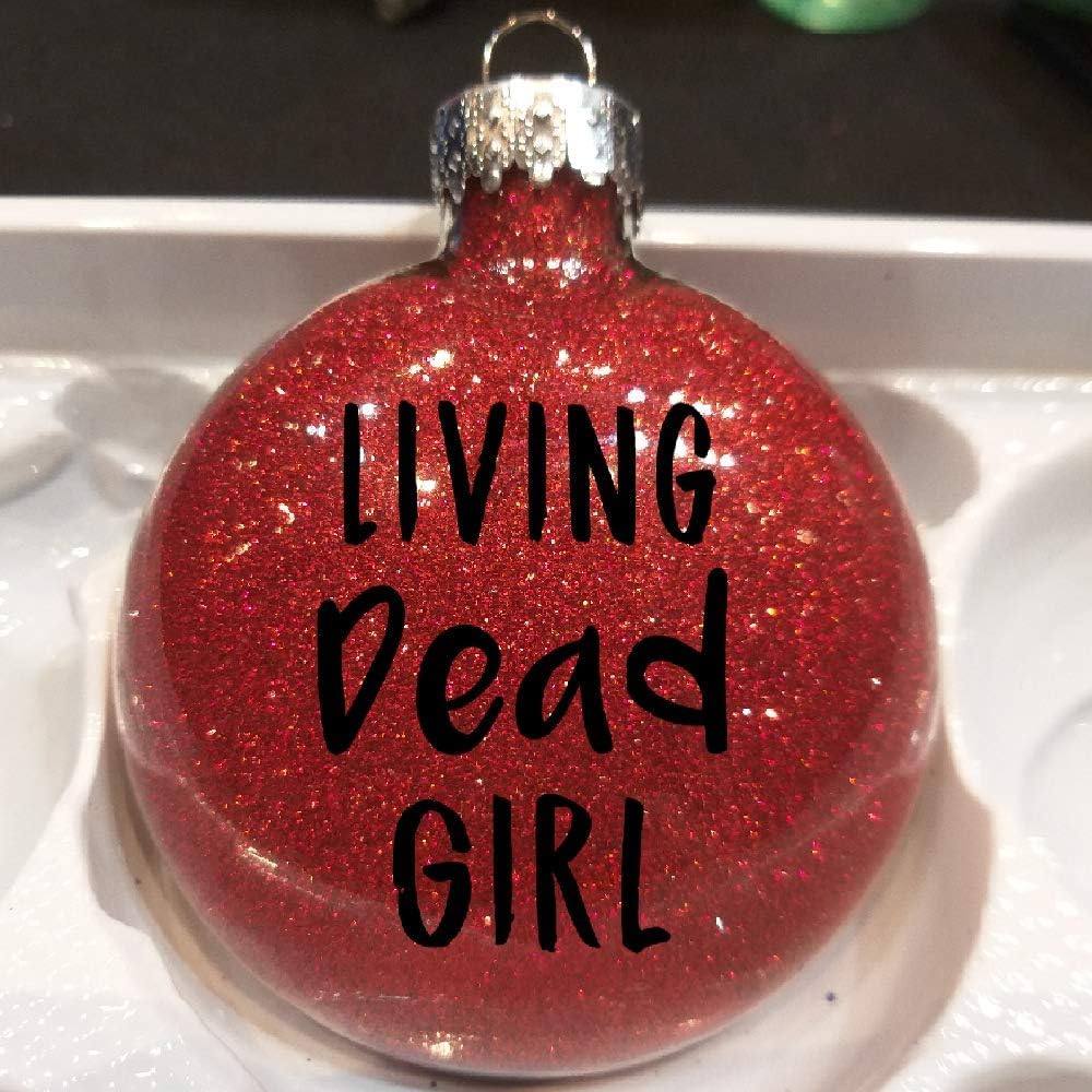 Living Dead Girl Glitter Holiday Ornament Shatterproof Disc Horror