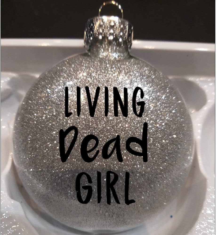 Living Dead Girl Glitter Holiday Ornament Shatterproof Disc Horror