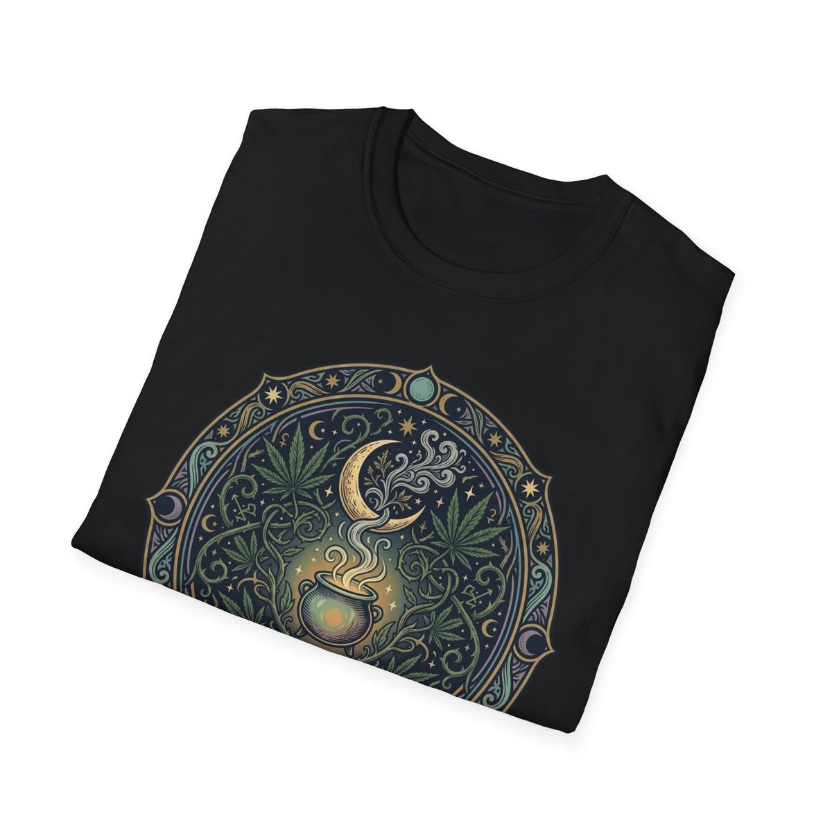Weed and Witchcraft T-Shirt Moon Cauldron Goth Alternative Clothing