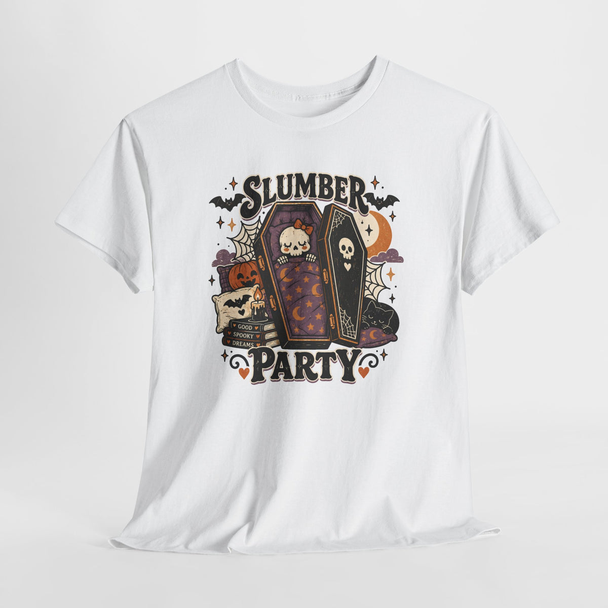Slumber Party Coffin Spooky T-Shirt Goth Halloween Tee