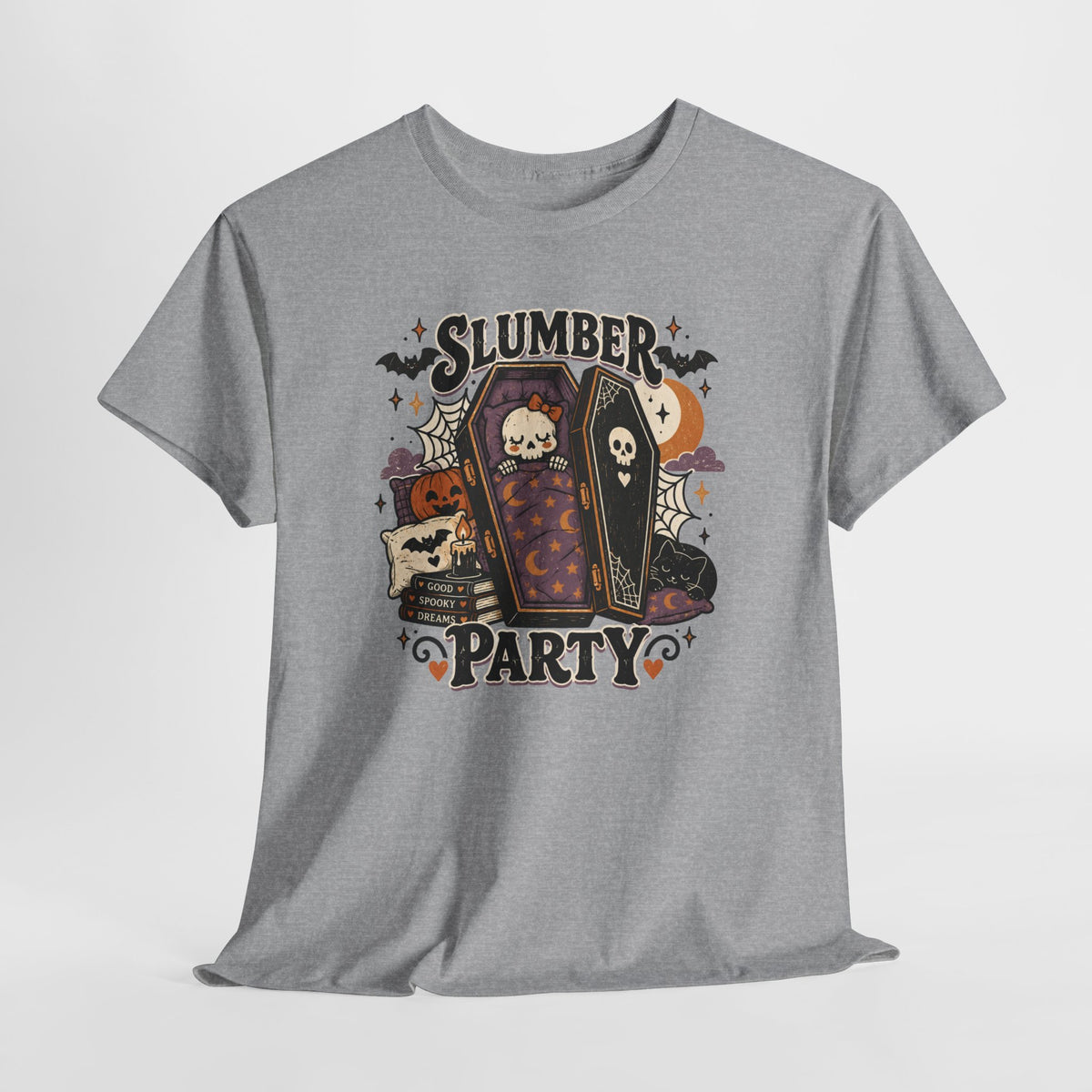 Slumber Party Coffin Spooky T-Shirt Goth Halloween Tee