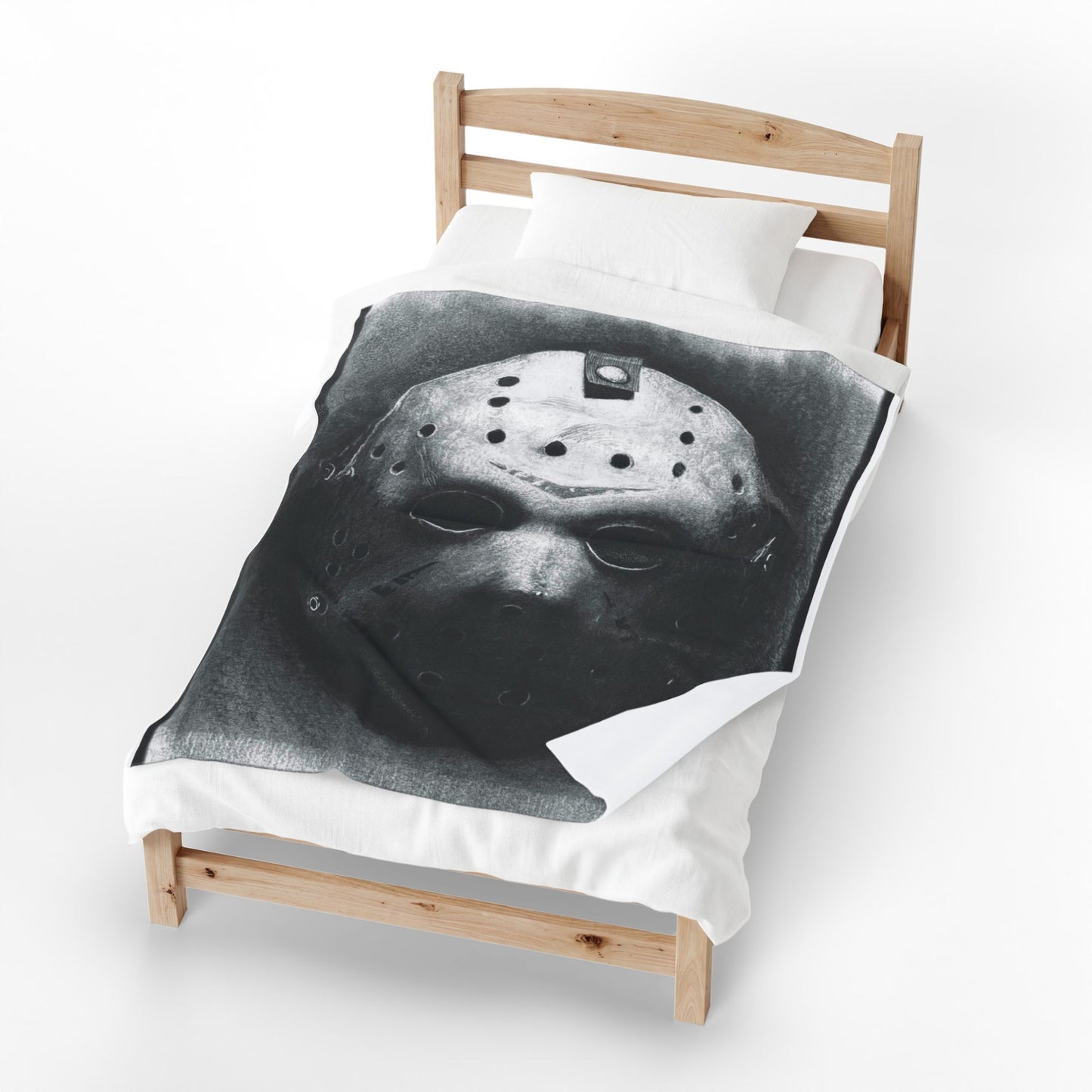 Jason Hockey Mask Velveteen Plush Blanket — Horror Throw Slasher Home Decor