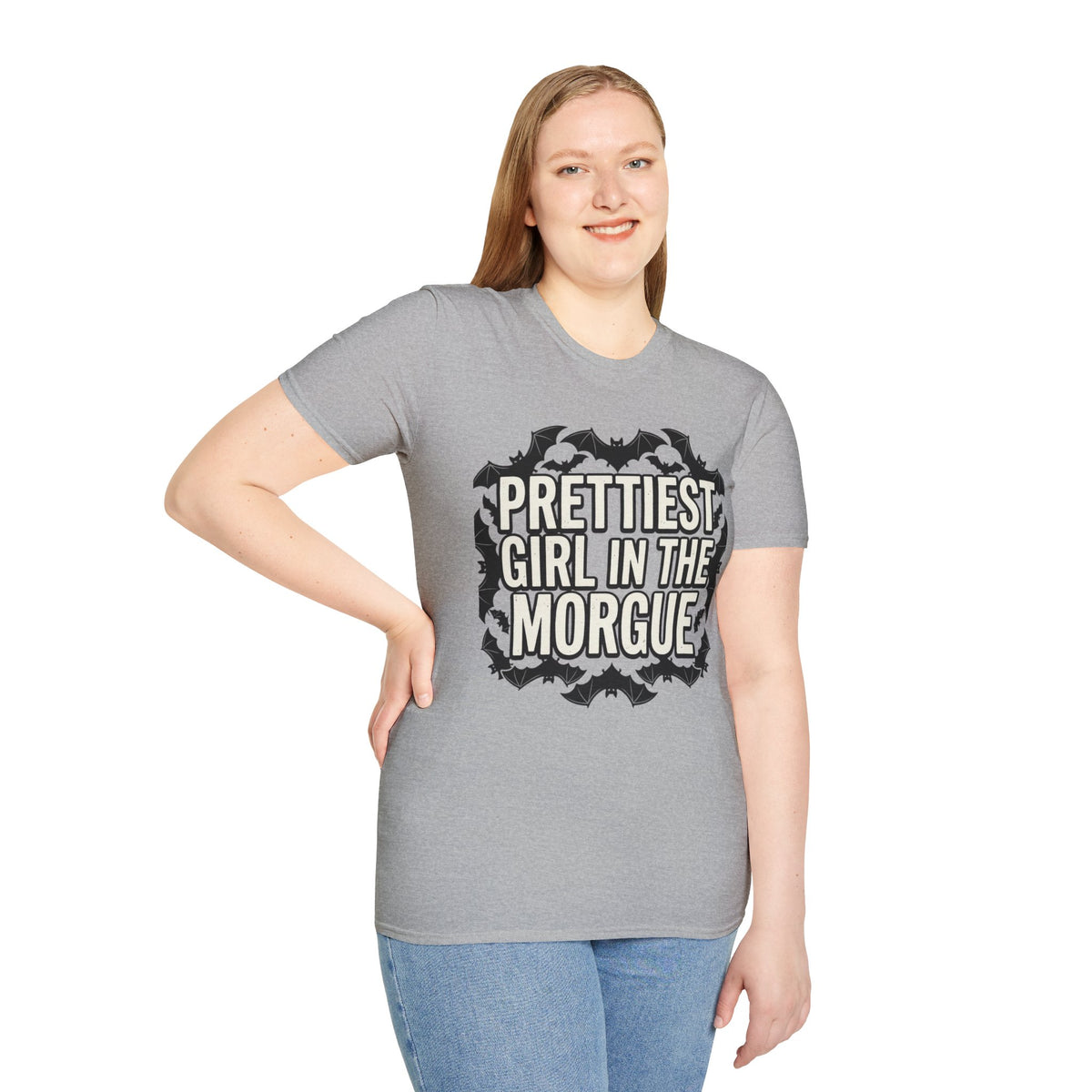 Prettiest Girl in the Morgue T-Shirt Gothic Halloween Bat Goth Alternative Clothing