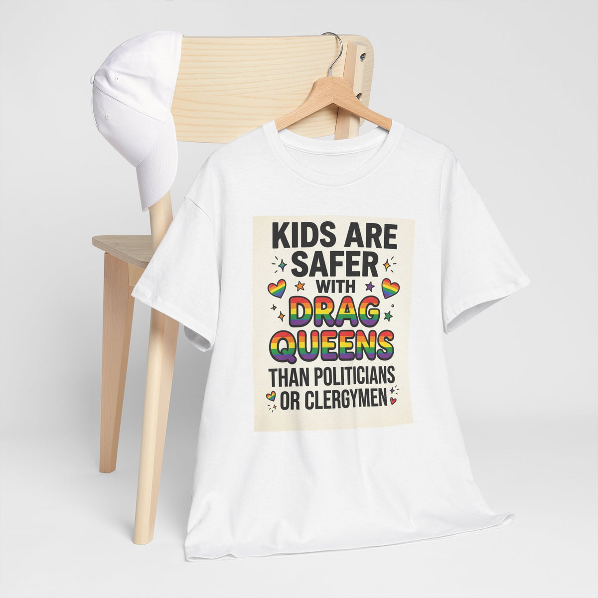 Kids Are Safer With Drag Queens Tee T Shirt LGBTQ+ Pride Statement Clothing