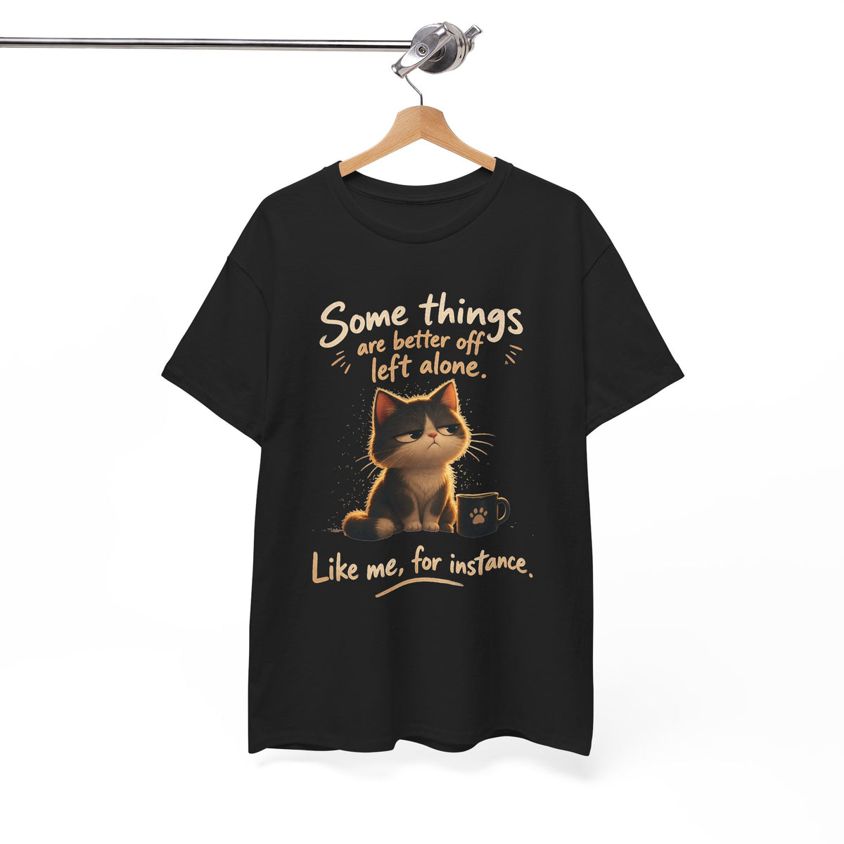 Introvert Cat Quote T-Shirt Some Things Are Better Left Alone Sarcastic Tee