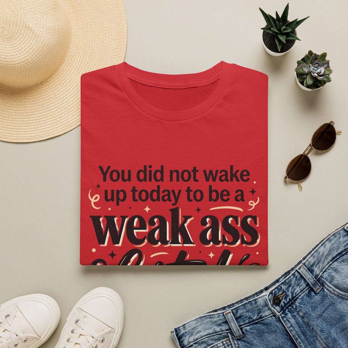 You Did Not Wake Up to Be a Weak Ass Bitch T-Shirt Motivational Quote Clothing