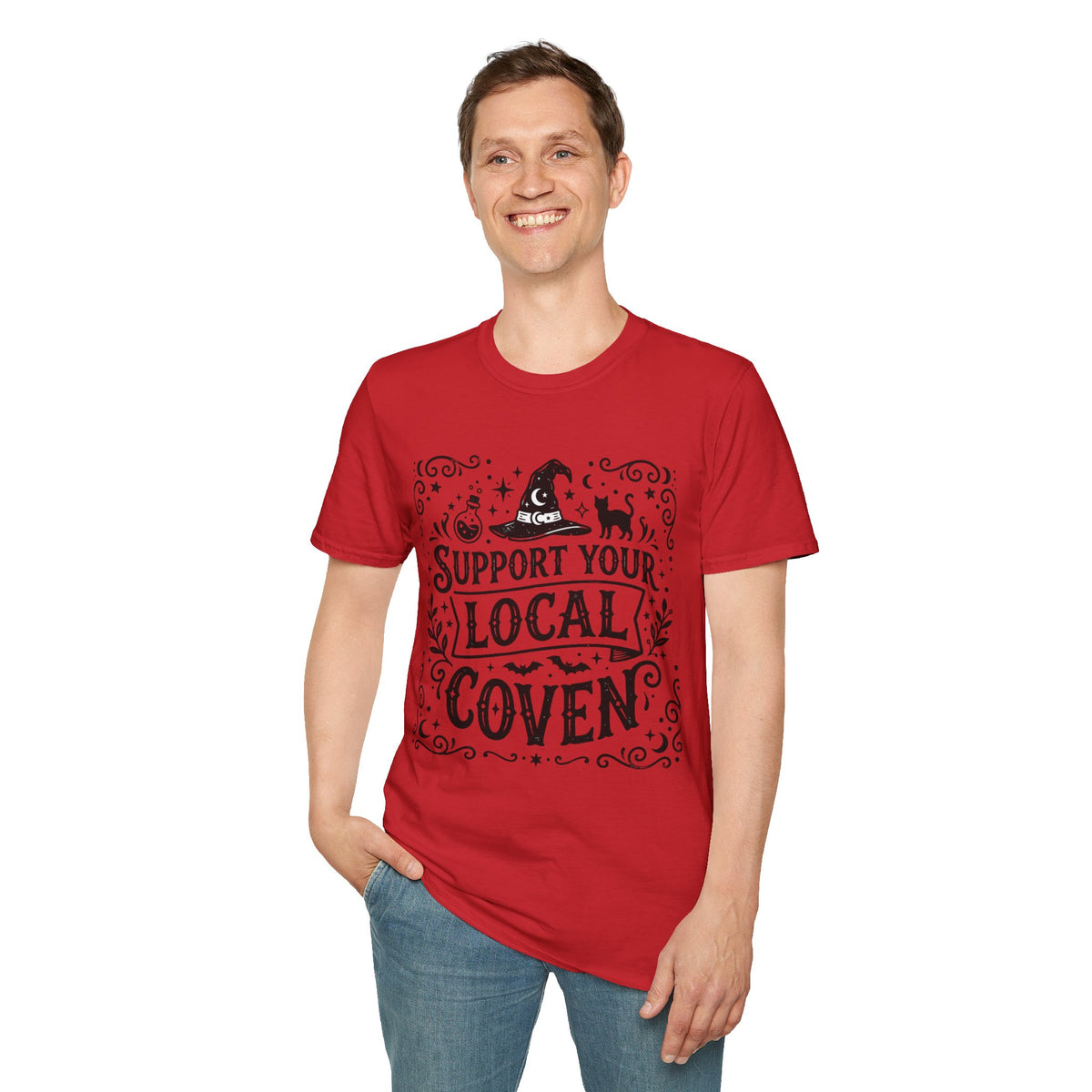 Support Your Local Coven T-Shirt Witchy Halloween Magic Horror Tee