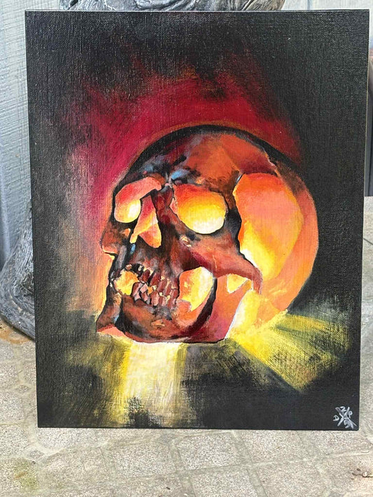 Skull Canvas Art Wall Hanging Home Decor Horror True Crime Halloween