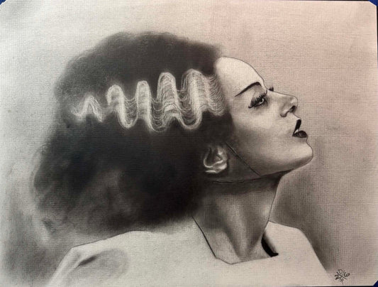 ORIGINAL Bride of Frankenstein Art Print Universal Horror Wall Hanging