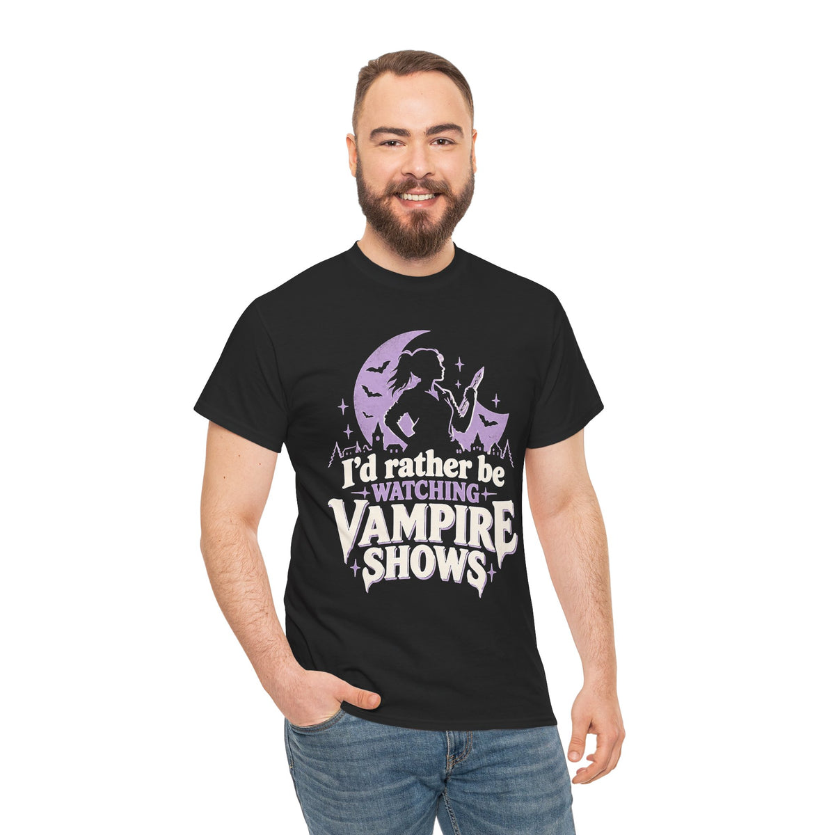 I'd Rather Be Watching Vampire Shows T-Shirt Buffy Fan Horror Tee