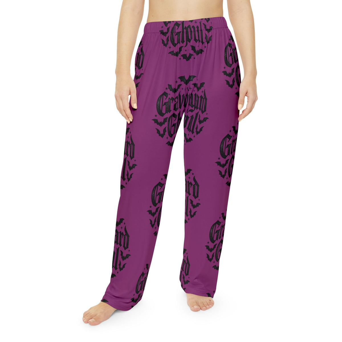 Graveyard Ghoul Women's Pajama Pants Purple Gothic Horror Halloween Plus