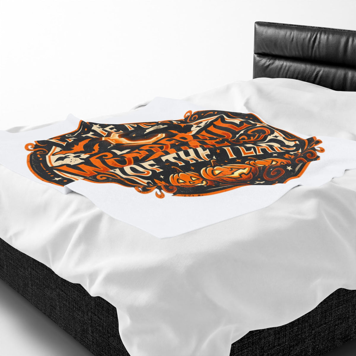 It's the Most Wonderful Time of the Year Velveteen Plush Blanket Halloween Pumpkin Fall Spooky